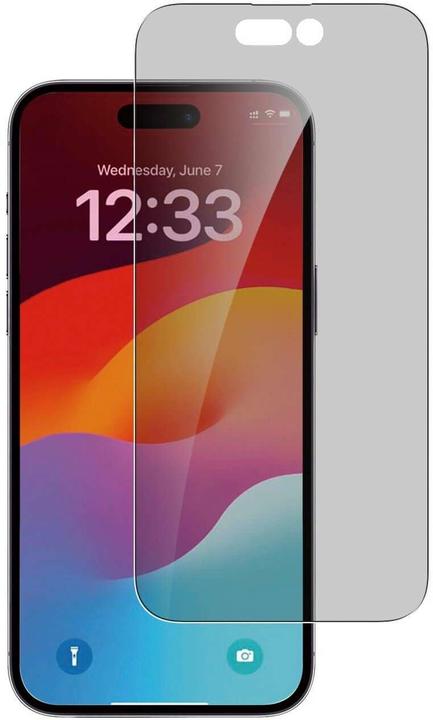 Productafbeelding 4smarts Tweede glas privacy met montageframe voor Apple iPhone 15 Pro (1 Stuk, Apple iPhone 15 Pro)