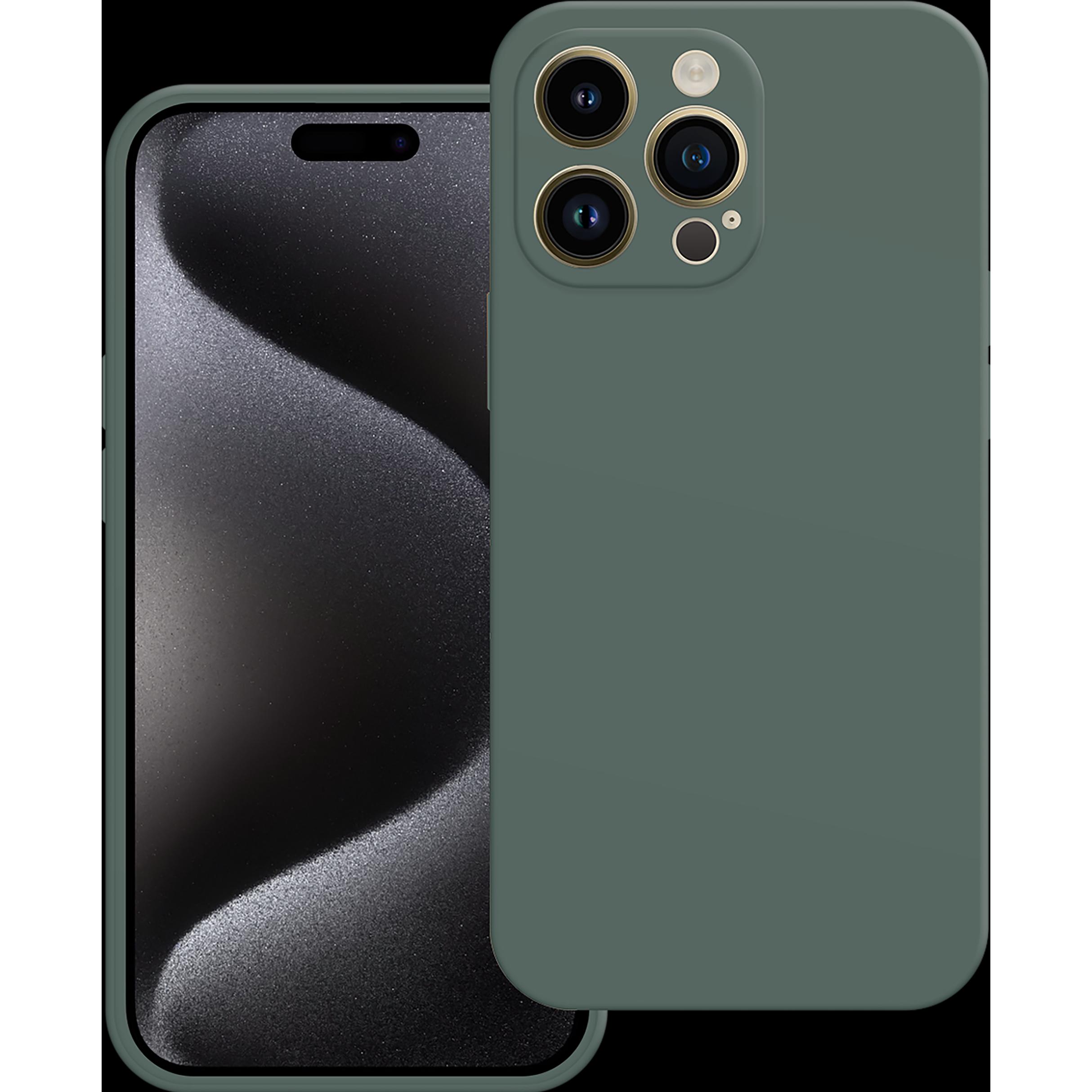 Thumbnail - Cazy Silikon Hülle Kompatibel mit iPhone 15 Pro Max - Soft TPU Schutz - (Apple iPhone 15 Pro Max), Smartphone Hülle, Grü...