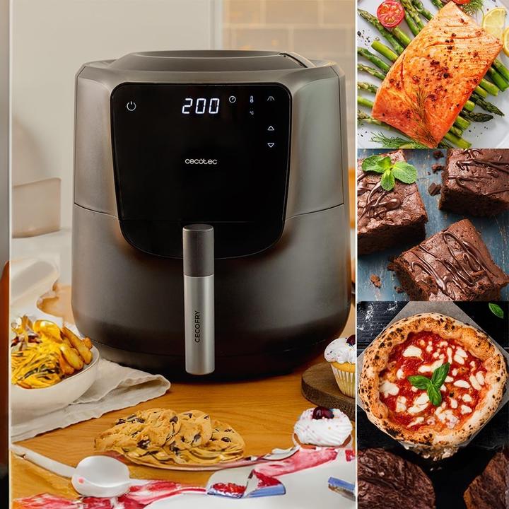 Immagine prodotto Cecotec Friggitrice ad aria senza olio con spruzzo automatico, controllo touchscreen, autopulizia, 8 menu