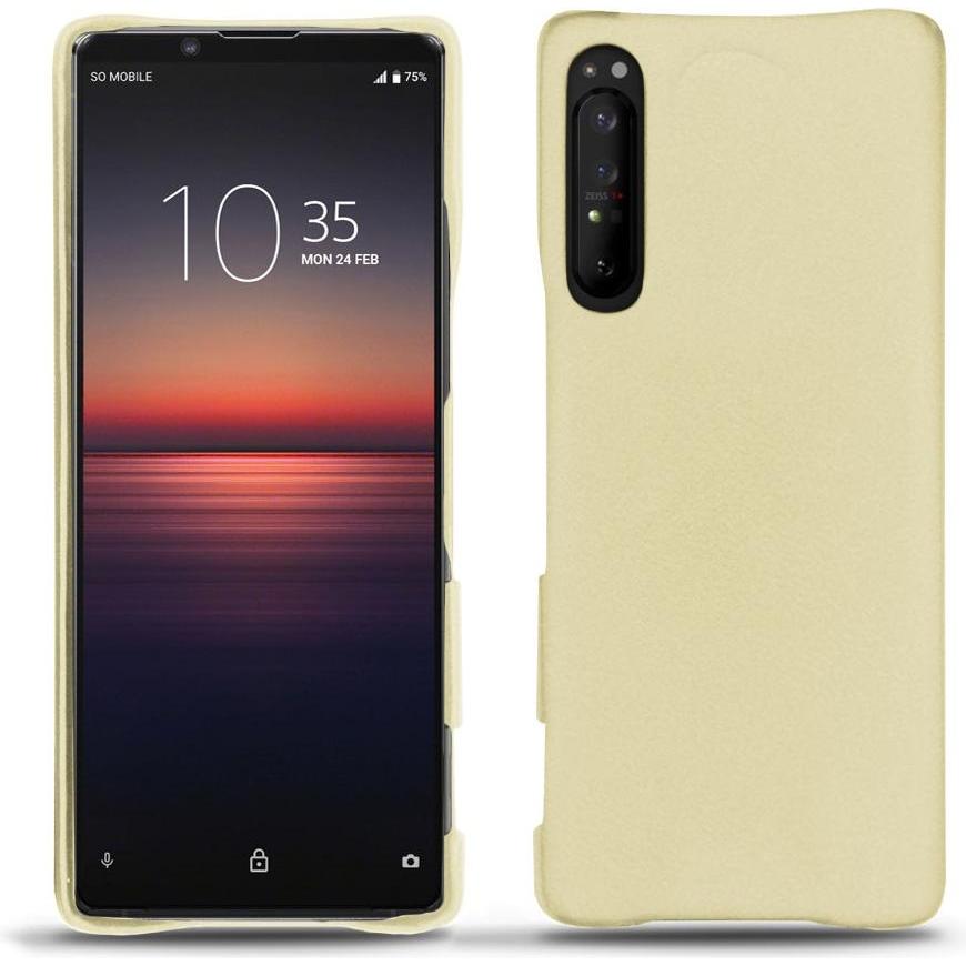 Noreve Lederschutzhülle (Sony Xperia 1 II), Smartphone Hülle, Beige