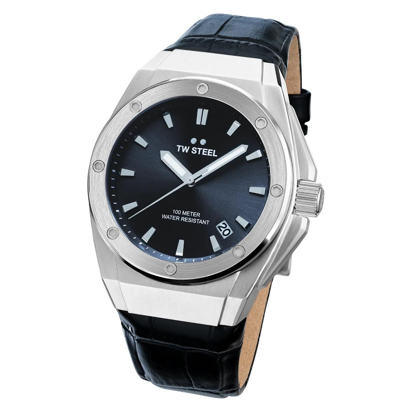 Tw-Steel, Armbanduhr, CE4108 Ceo Tech Herrenuhr 44mm 10ATM, Silber, (Analoguhr, 44 mm)