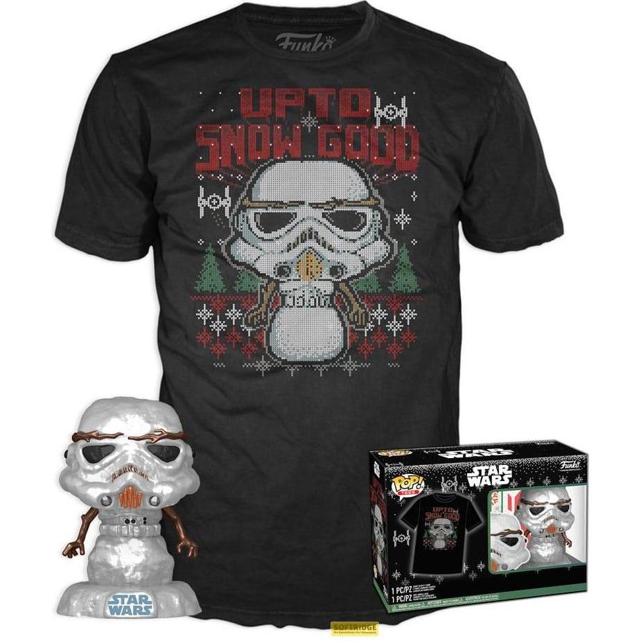 Funko Star Wars The Mandalorian POP! & Tee Vinyl Figur & T-Shirt Set Holiday Stormtrooper(MT) Grösse S