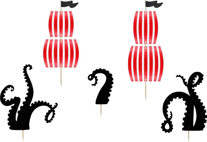 Actual product image Partydeco Décorations de gâteau Pirate (5 pcs.)