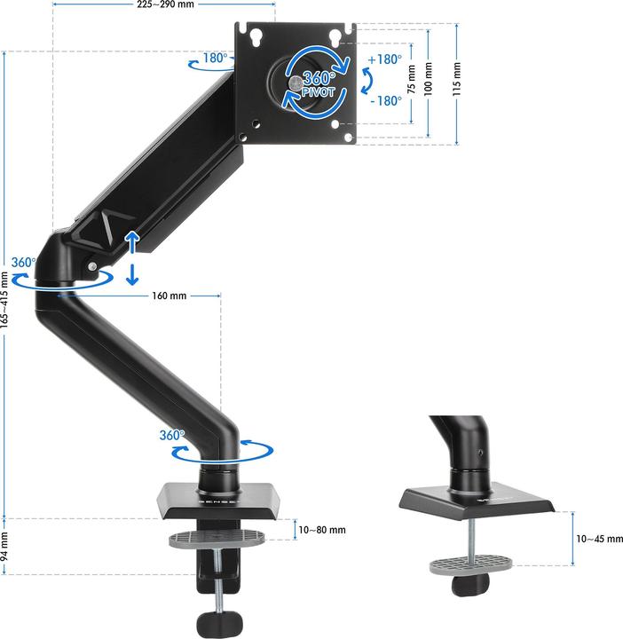 Image du produit Sense7 Moniteur à bras Hang (32", 9 kg)