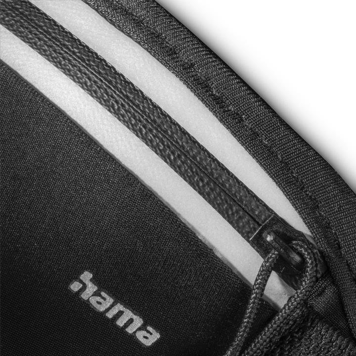 Image du produit Hama Bauchtasche für Handys, Laufgürtel zum Joggen, reflektierend, Schwarz