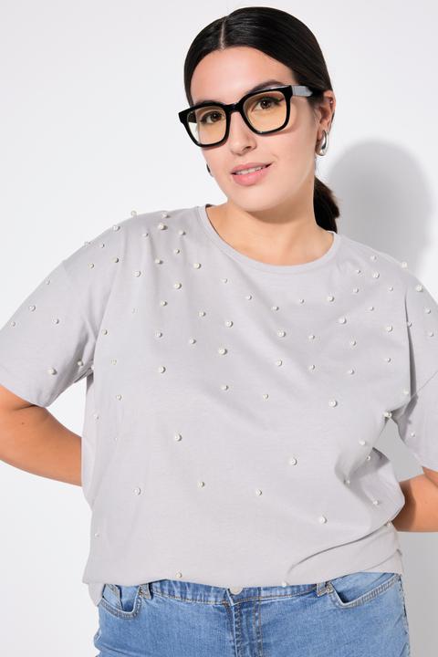 Image du produit Studio Untold T-shirt oversize, perles fantaisie, manches courtes (50, 52)