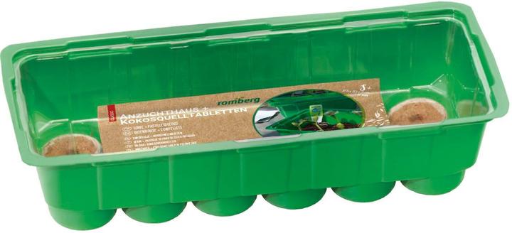 Romberg Anzuchthaus S PLUS COCO 27,5 x 11,5 x 11 cm +12 Kokos-Quelltabletten