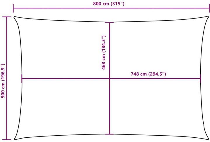 Produktbild vidaXL Sonnensegel (500 x 800 cm)