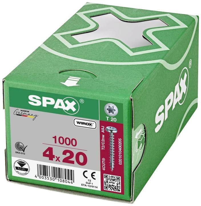 Actual product image Spax Half-Round Head T-Star Plus T20 Fully Threaded Wirox (1000 Screws per piece)