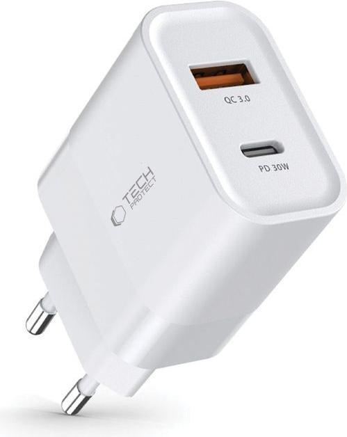 Actual product image Tech-Protect Download 1x USB-A 1x USB-C 3 A (9589046926792) (30 W, 2 ports)