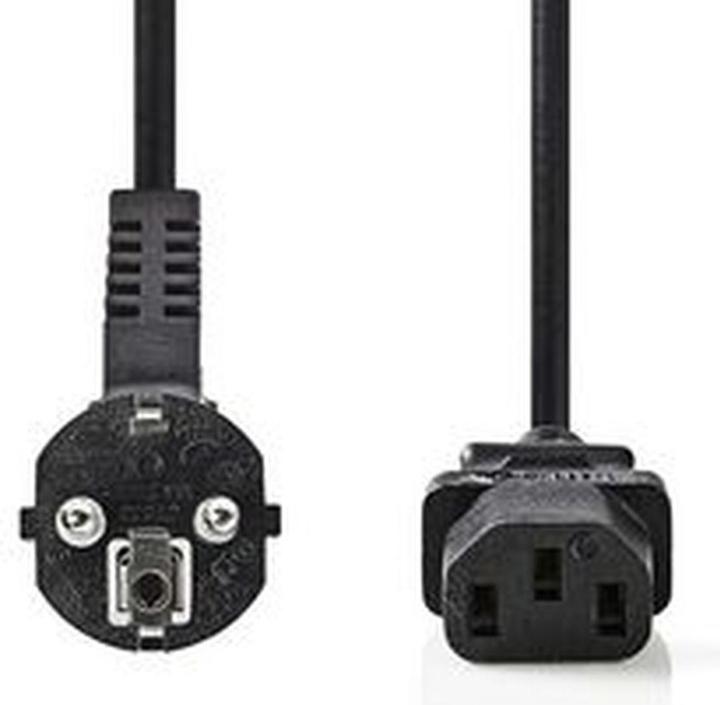 Image du produit Nedis Prise d'alimentation avec contact de terre mâle CEI-320-C13 Angle droit plaqué nickel 2.00 m Roun (2 m)