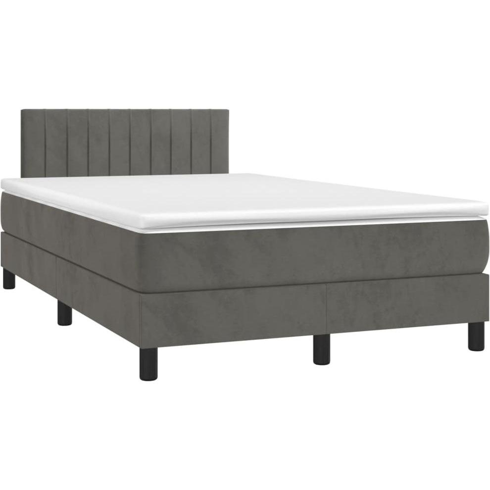 VidaXL, Bett, Bo x springbett mit Matratze Dunkelgrün 120 x 190 cm Samt (120 x 190 cm)