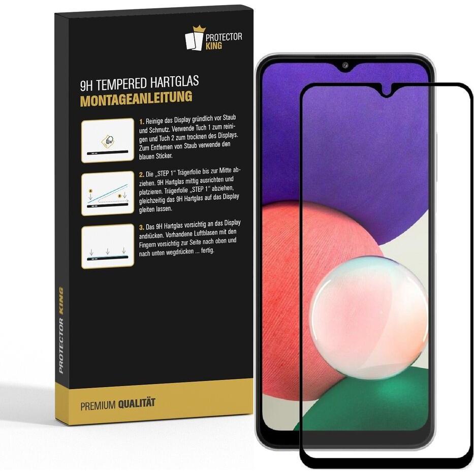 Thumbnail - Protectorking 2x echtes Tempered 9H Panzerhartglas 3D KLAR FULL COVER (2 Stück, Samsung Galaxy A22), Smartphone Schutzfo...