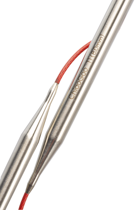 Actual product image ChiaoGoo Circulars RED LACE stainless steel