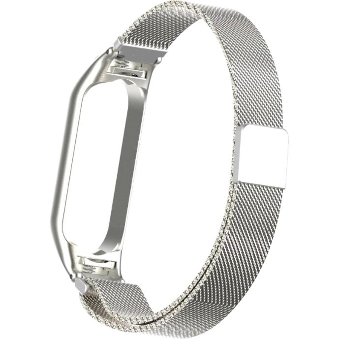 Strap-it Armband (Mi Band 5), Uhrenarmband, Silber