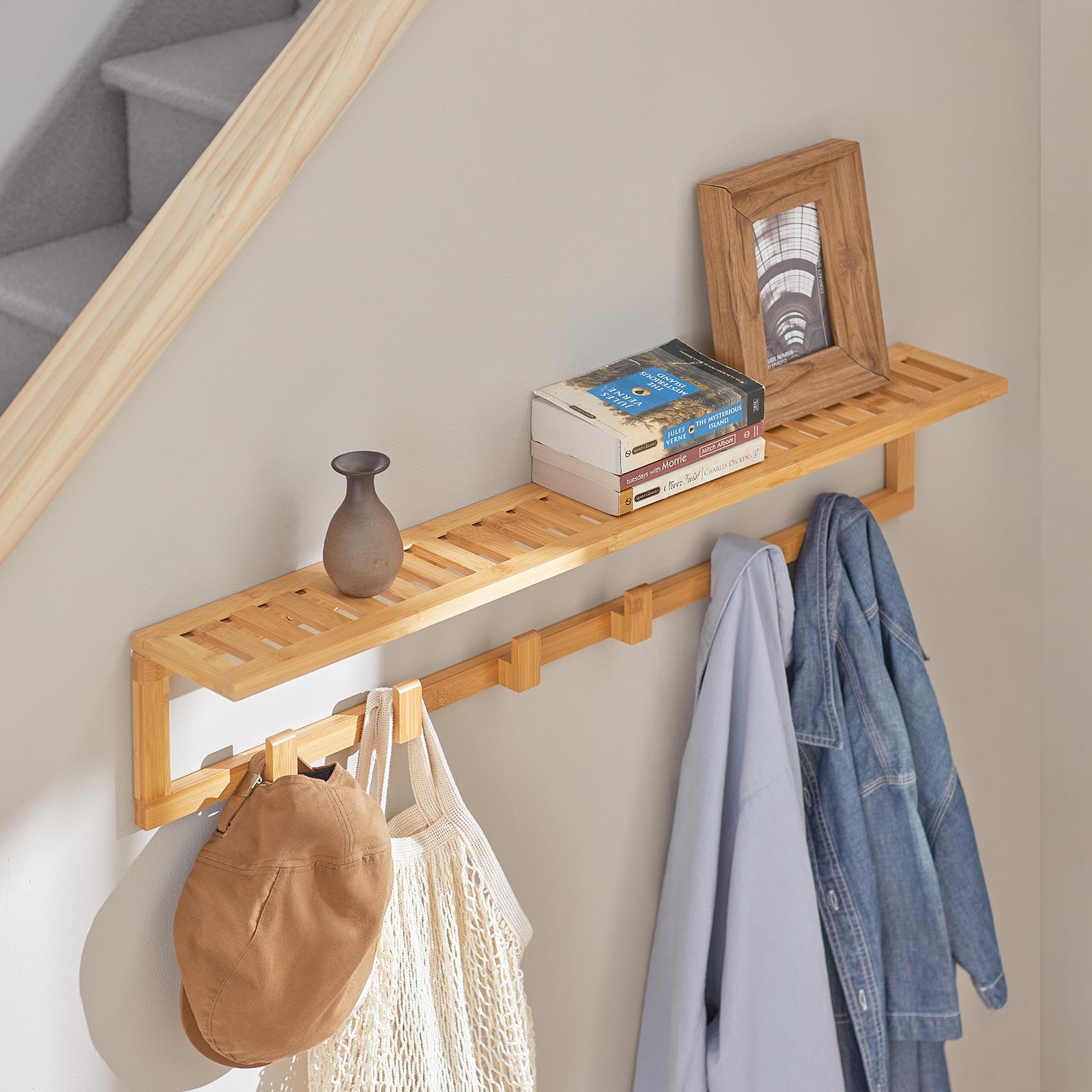 Thumbnail - SoBuy, Garderobe + Kleiderhaken, Wandgarderobe mit 6 Kleiderhaken