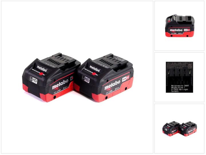 Metabo Battery base set 18V with 2x battery LiHD 8,0Ah ( 625592000 ) (18 V)