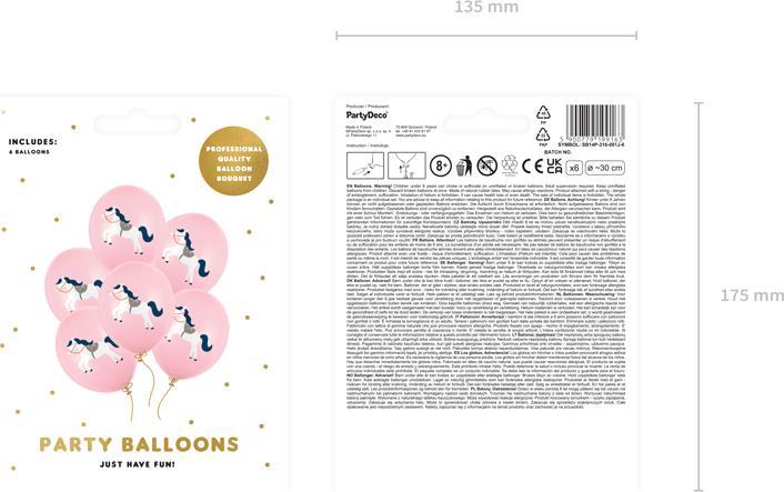 Produktbild Partydeco Rosa Luftballons - Pony (6St.) (6x)