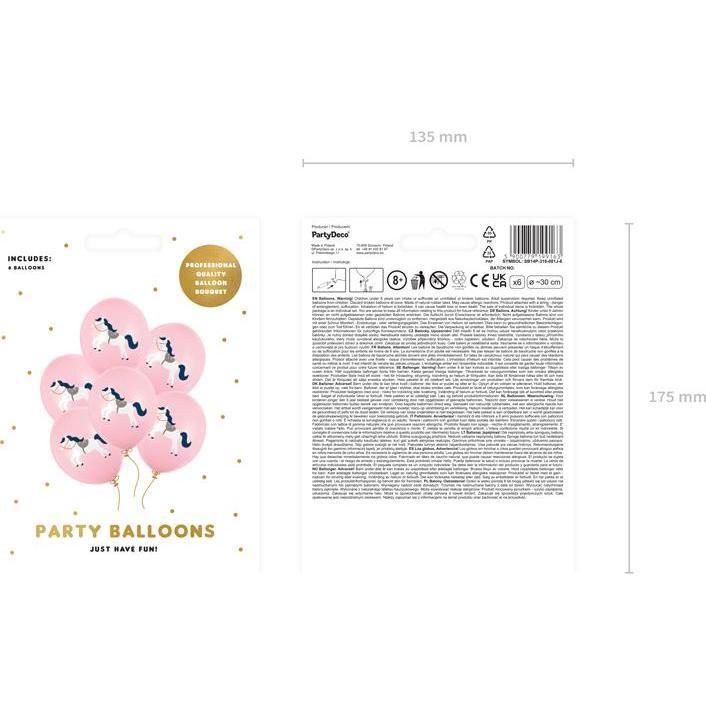 Thumbnail - Partydeco Rosa Luftballons - Pony (6St.)