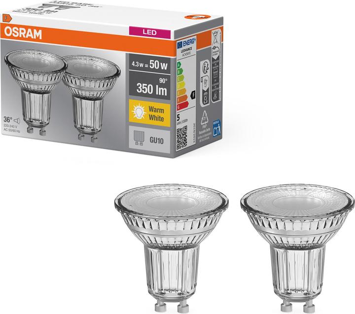 Produktbild Osram Base (GU10, 4.30 W, 350 lm, 2 x, F)