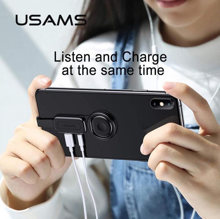 Actual product image Usams Lightning 3.5mm Headphone Adapter Ring Holder (Lightning)