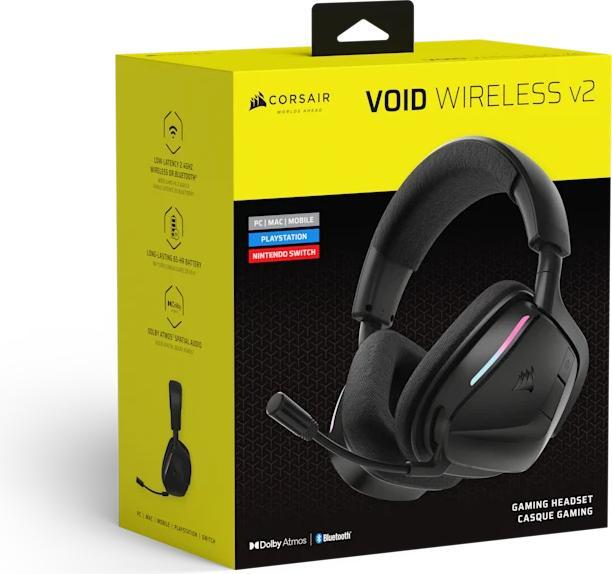 Image du produit Corsair VOID WIRELESS v2, Carbon – WW (Sans fil, Filaire)