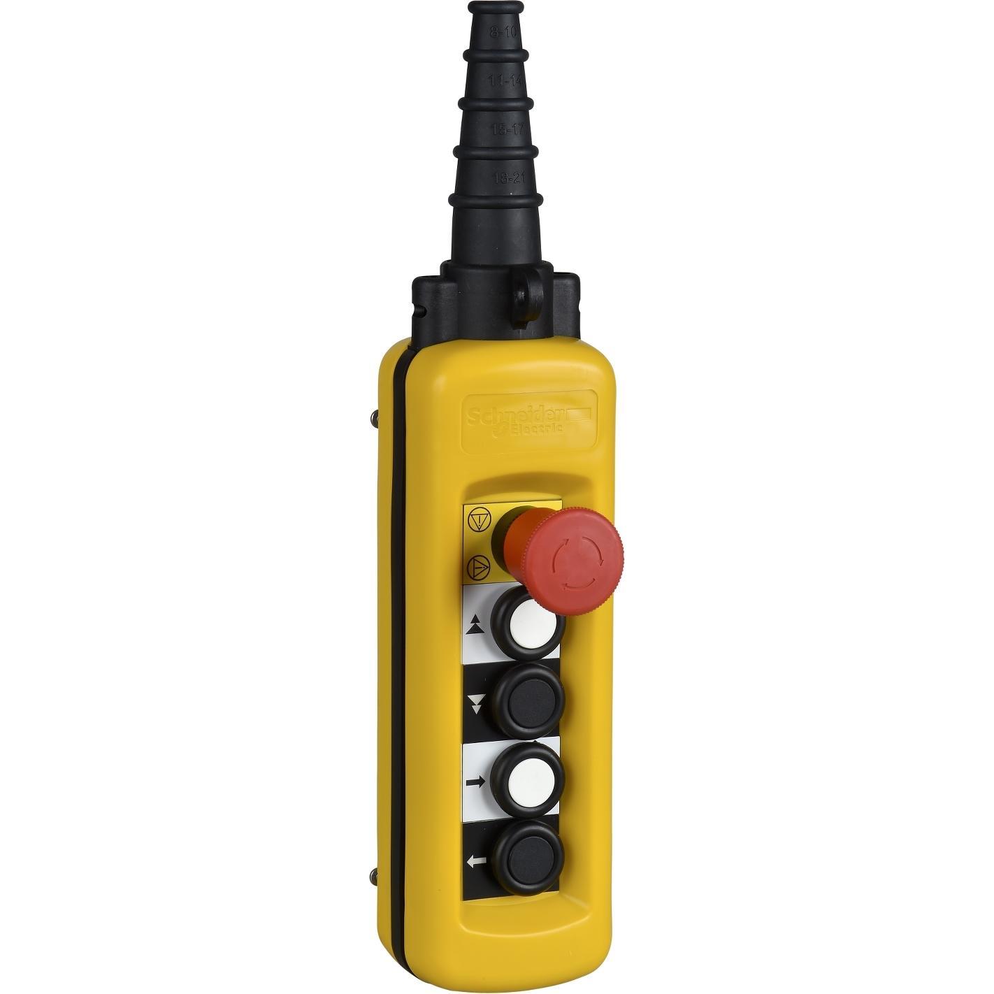 Schneider Electric Stazione a sospensione XACA49131, Pulsante + Interruttore, Giallo