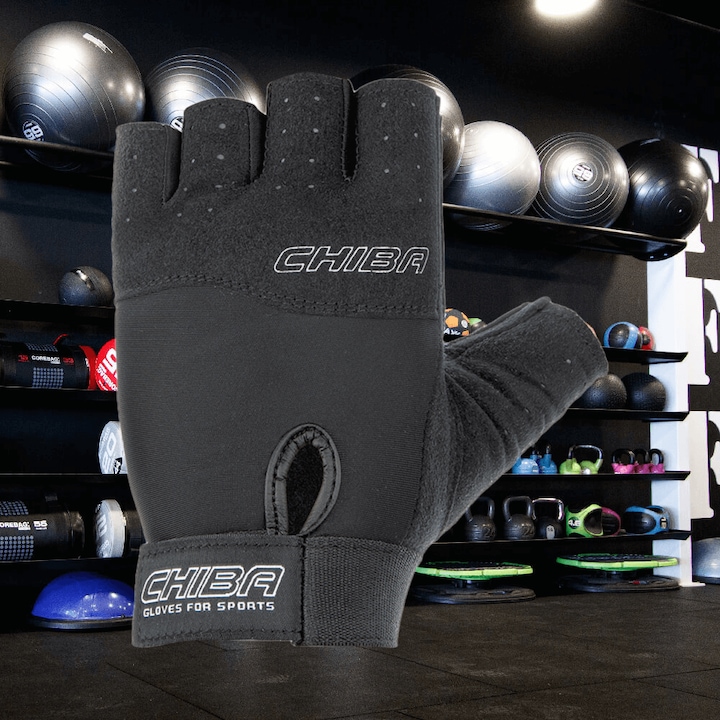 Actual product image Chiba Cycling fitness glove black S (S)