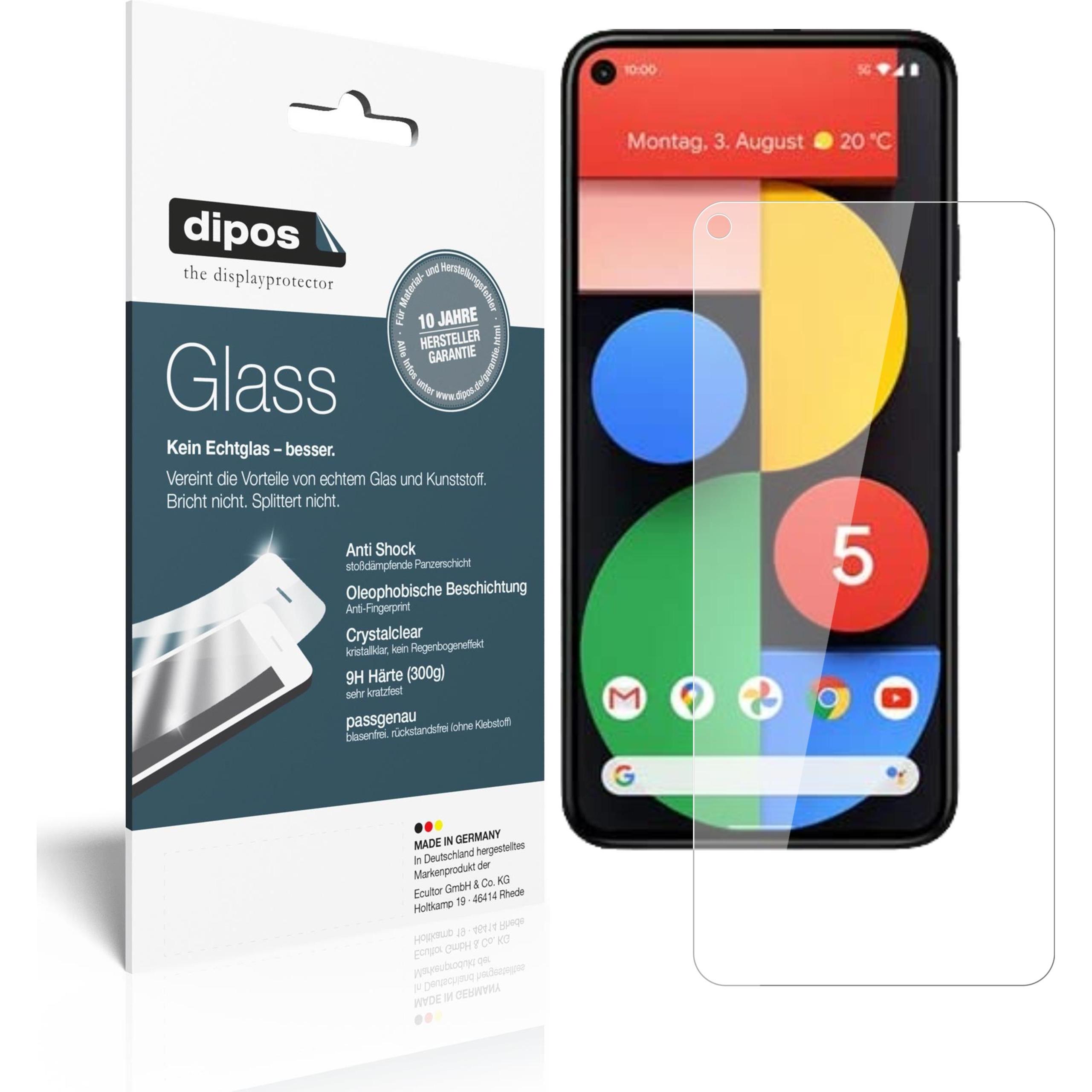Dipos Displayschutz Anti-Shock (2 Stück, Google Pixel 5), Smartphone Schutzfolie, Transparent