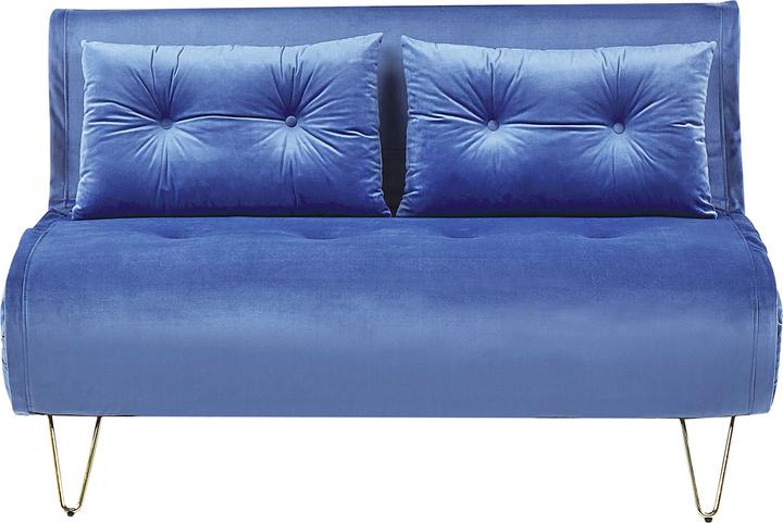 Actual product image Beliani Sofa Set Velvet Fabric Navy Blue 3-Seater VESTFOLD (3-seater)