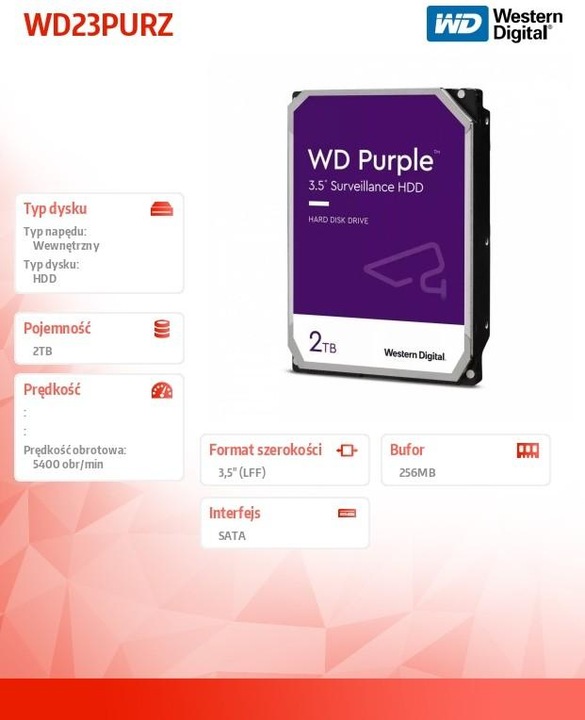 Produktbild WD Purple (2 TB, 3.5", CMR)