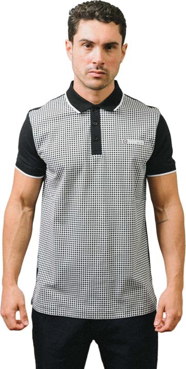Actual product image Lambretta Mens Gingham All-Over Print Polo Shirt (4XL)