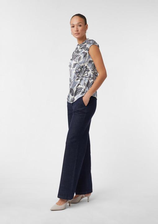Image du produit Comma Bluse Satinbluse mit Raffung und All-over-Print (34)