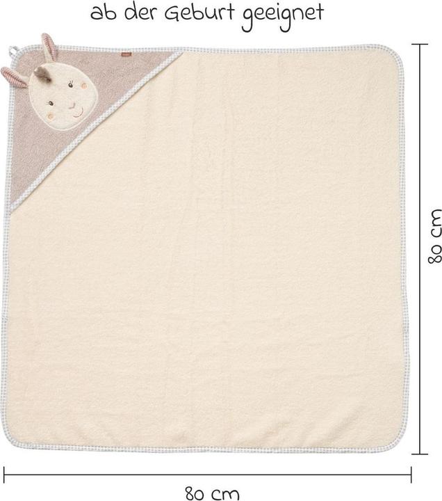 Produktbild Fehn Kapuzenbadetücher & Handtücher 2-tlg. Bade-Set - Kapuzenbadetuch & Waschhandschuh (80 x 80 cm)