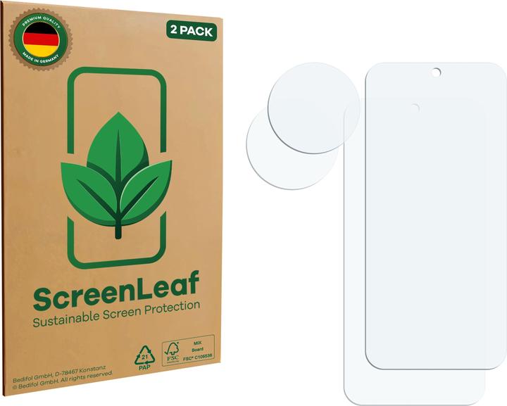 Actual product image ScreenLeaf Screen Protector sustainable Screen Protection, clear, anti-scratch (2 pcs., Landvo XM300 Pro)