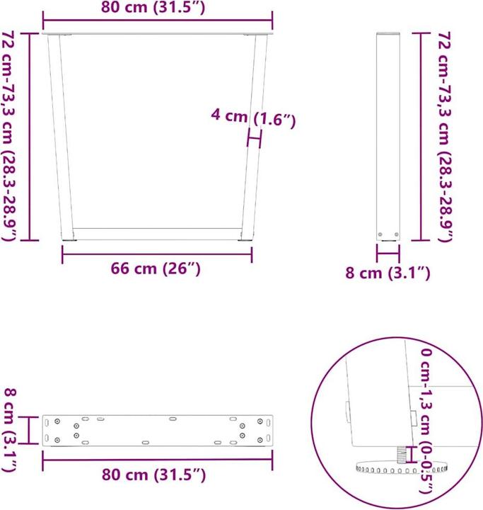 Actual product image vidaXL Esstischbein