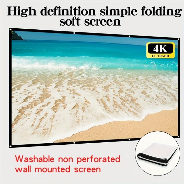 Actual product image PhoneLook Doppelseitige 16:9 Projektionsleinwand mit pflegeleichtem, bügelbarem Stoff (60 Zoll, 152 cm) (60", 16:9)