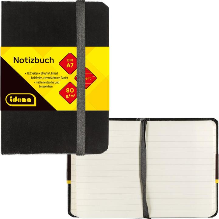 Actual product image Idena Notebook A7 lined black FSC-Mix (A7, Lined, Hardcover)
