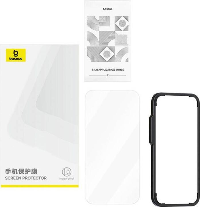 Actual product image Baseus privacy tempered glass Superior HD for iP 11Pro Max/XS Max +cleaning kit and EasyStick (1 Piece, Apple iPhone 11 Pro Max)