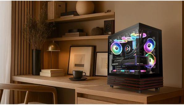Produktbild Thermaltake View 270 Plus WS ARGB (schwarz/holz, Tempered Glass x 2, Holz-Struktur) (mATX, Mini-ITX, ATX, E-ATX)
