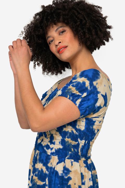 Produktbild Angel of Style Jersey-Maxikleid, Alloverdruck, Runhdhals, gesmokte Büste, Halbarm (54)