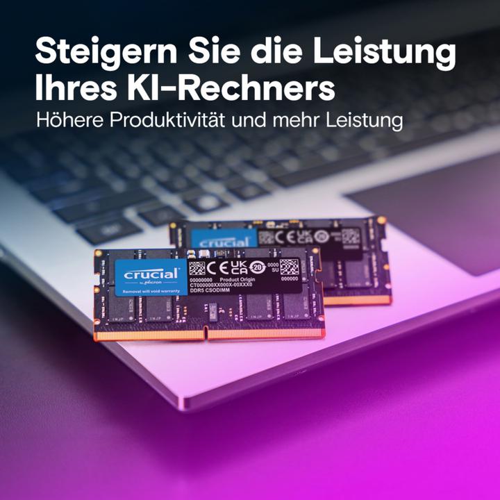 Actual product image Crucial DDR5-6400 Kit 64GB 2x32GB CSODIMM CL52 (2 x 32GB, 3200 MHz, DDR5 RAM, SO-DIMM)