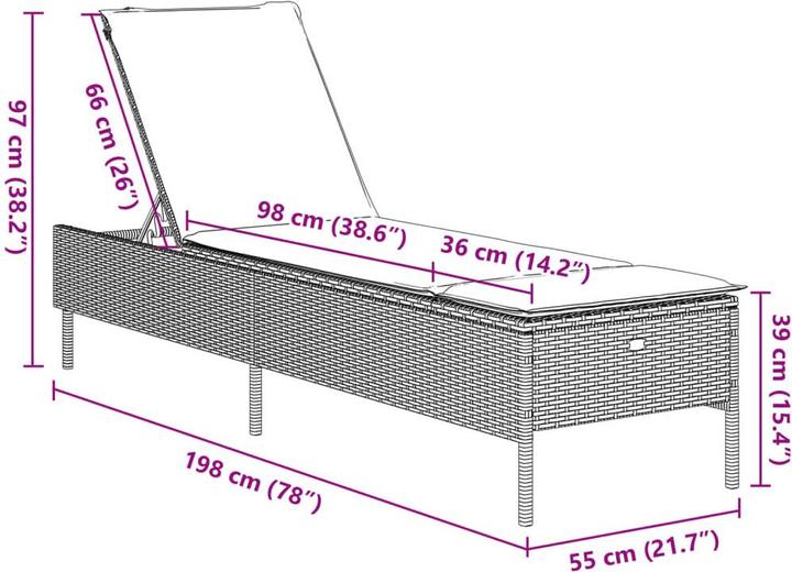 Produktbild vidaXL Sonnenliege (55 cm)