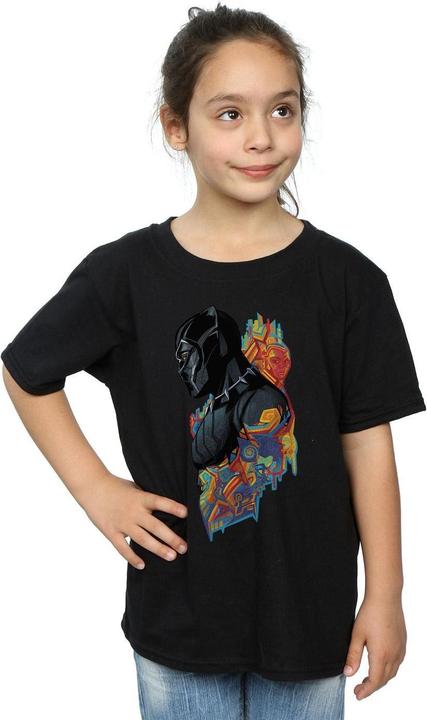 Produktbild Mädchen Black Panther Profil TShirt aus Baumwolle (128)