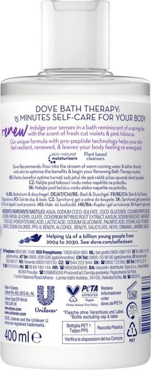 Productafbeelding Dove Bath Therapy Renew Douche- en Badgel met hoogwaardige ingrediënten 400ml Citrus (400 ml)