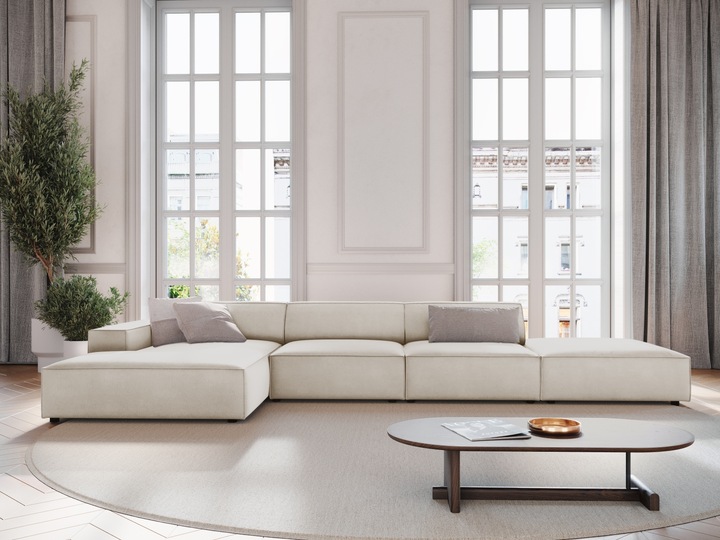 Actual product image Micadoni Velvet Left Corner Sofa, "Jodie", 5 Seats, 341x166x70Made in Europe (Corner sofa)