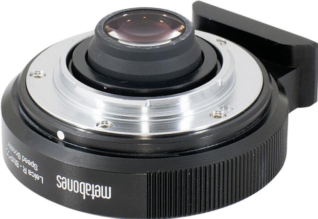 Actual product image Metabones Speed Booster Leica R on Blackmagic BMPCC MFT