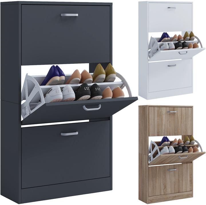 Actual product image VCM Shoe cabinet shoe tipper series Sipos L (105 x 59 x 22 cm)