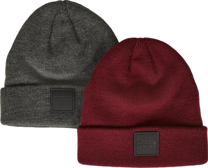 Immagine prodotto Urban Classics Logopatch Beanie per bambini 2-Pack (134/140)