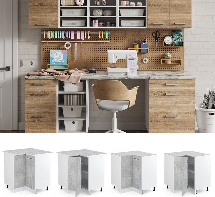 Produktbild Vicco Eckschrank für Haushaltsgegenstände R-Line (75.5 x 46 x 81.5 cm)